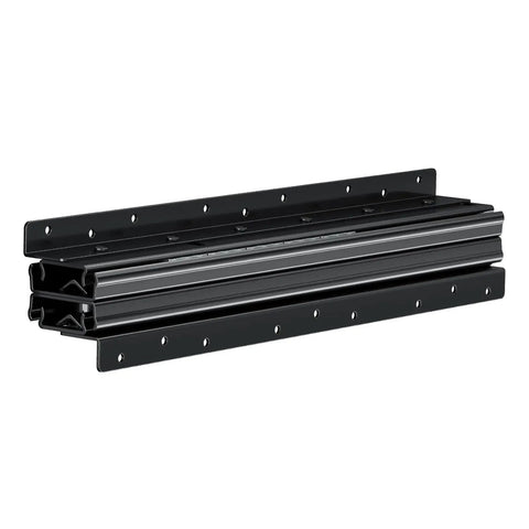 Tough As Nails Undermount Drawer Slides Full Extension Ball Bearing System Designed For Zero Friction Cabinet Travel Rock Solid Weight Support Fast Swap Black Finish, showcasing the black metal slide.
