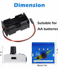 3CH Digital Servo Tester And ESC Checker With CCPM Consistency Speed Controller And 4 Cell AA Battery Holder Case for RC Helicopters and Cars, black battery holder, blue controller, and aluminum alloy shell.