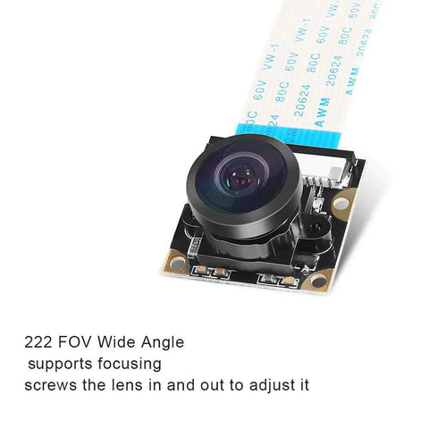 Raspberry Pi Camera For Pi 4 B With 222 Degree Fisheye Wide Angle, Night Vision, 5MP 1080p OV5647 Video Module For Pi 3 A.