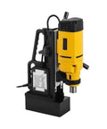 VgvGV Heavy Duty 1200W Magnetic Drill Press With Powerful Copper Motor for robust steel structure work, black and yellow design.