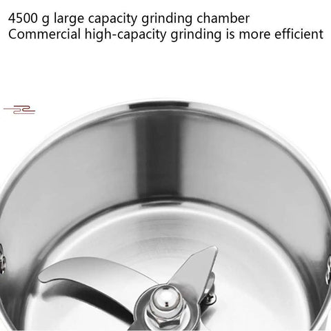 Interior of 4500G High Speed Swing Type Grain Mill Grinder 2200W Stainless Steel Pulverizer chamber with blade