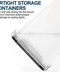 Close-up of Big Ol 7 Qt Tall Food Storage Canisters Set Wide And Deep Airtight Pantry Containers with side-locking lids.