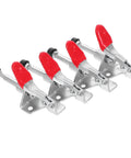 Four Pack Horizontal Toggle Clamps With Nonslip Tips, Quick Release For Welding And Woodworking, Fixed Workholding Clamps