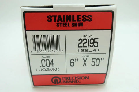 Stainless Shim Stock 6In By 50In By 0.004In 22L4 D612984 Heavy Duty Metalworking Shims For Precise Spacing And Alignment Box View