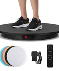 Flyrivergo Large Photography Turntable 24 Inch Rotary Platform With Remote Control, black surface with feet on it.