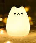 Super Cute Cat Lamp Night Light For Kids Bedroom And Baby Silicone Kitty Nightlight Tap Control 6 Inch BPA Free Ideal Gift