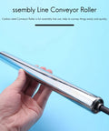 Carbon Steel Conveyor Roller 25mm x 300mm For Assembly Line Use Silver Heavy Duty Industrial Roller With 7mm Axle 330mm Overall Length For Smooth Material Handling, hand-held