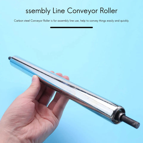 Carbon Steel Conveyor Roller 25mm x 300mm For Assembly Line Use Silver Heavy Duty Industrial Roller With 7mm Axle 330mm Overall Length For Smooth Material Handling, hand-held