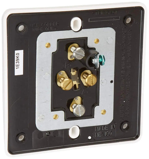 Back view of Built To Last Industrial Series Extra Heavy Duty Hospital Grade Receptacle 20 Amp 125 Volt with grounding