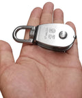 Heavy Duty Stainless Steel M25 Single Pulley Block Set With Spring Snap Hook For Lifting And Rigging, One Inch Sheave Pulley Wheel, hand-held