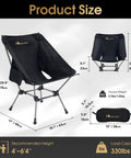Big And Roomy Portable Camping Chair With A 24 Inch Wide Seat Ultralight Foldable For Backpacking Hiking And Beach Trips, shown unfolded and folded.