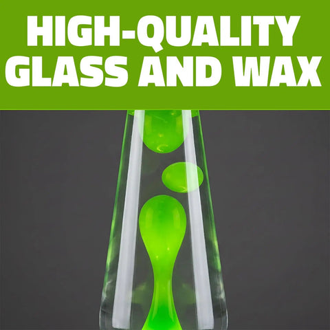 Close-up of 13 Inch Alien Head Wax Motion Lamp with Swirling Color Lights highlighting high-quality glass and wax.
