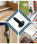 Seventy Five Pack Ten By Half Inch Truss Head Self Tapping Screws For Wood And Metal Crafted From Rust Proof Eighteen Eight Stainless Steel With Phillips Bits For Tough Builds That Grip Tight Without A Hassle used for bed frame and fence reinforcement.