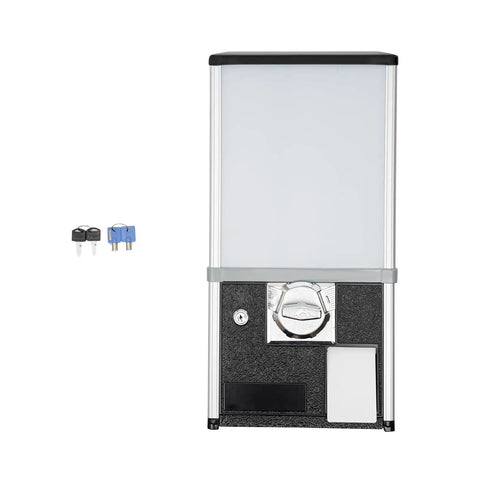 Kickass Heavy Duty Coin Vending Machine For Big Capsules, Built Like A Tank With 800 Coin Capacity, Installation Free Stand Alone Design, Crystal Clear Display Window featuring metal body and coin slot.