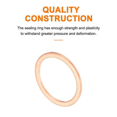 30 Pack Flat Copper Washers Metric 22x30x1.5mm round crush ring seal, showing quality construction and durability.