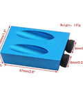 Front view of 14 Piece Pocket Hole Jig Set with 15 Degree Dowel Drill Joinery Kit and size measurements in millimeters.