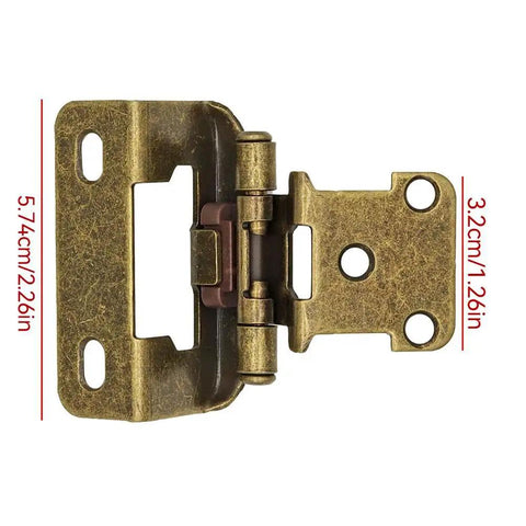 Half Inch Overlay Cabinet Hinges Polished Chrome Self Closing Semi Concealed Hinges For Face Frame Cabinets, brass finish