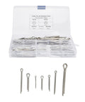 Durable 304 Stainless Steel Cotter Pin Clips Set Kit, 6 Size Assortment, clear storage box, rust resistant for auto and machinery fastening