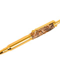 Top Shelf Milky Way Acrylic Pen Blank For Custom Lathe Turning Projects, gold trim pen featuring galactic design.