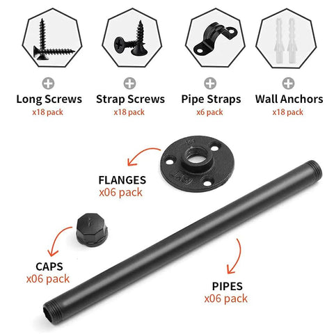 Industrial Iron Pipe Shelf Brackets 8 Inch Floating Shelves Tough As Nails Heavy Duty Metal Brackets For Wood Shelves Supports Up