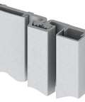 Top Shelf Heavy Duty Aluminum Fire Rated Continuous Geared Hinges Full Surface Mount With Clear Anodized Finish 83 Inch Length close-up view showing hinge structure.