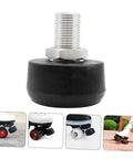2 Pcs Adjustable Rubber Toe Stops for Roller Skates, Round Shape Braking Blocks, Close-Up of Black Toe Stop with Skates