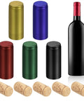 Sharp Pvc Heat Shrink Wine Bottle Capsule Kit featuring five vibrant seal wraps and thirty quality cork stoppers.