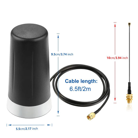 Long Range 915MHz LoRa Antenna With Magnetic Base, SMA Male Connector, IPEX Extension Cable, for trunk car mount.