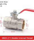 Heavy Duty Solid Brass Ball Valve With Double Female Fittings For Zero Stress Water Flow Control Smooth Twist Color Coded Handle built tough with DN25 design.