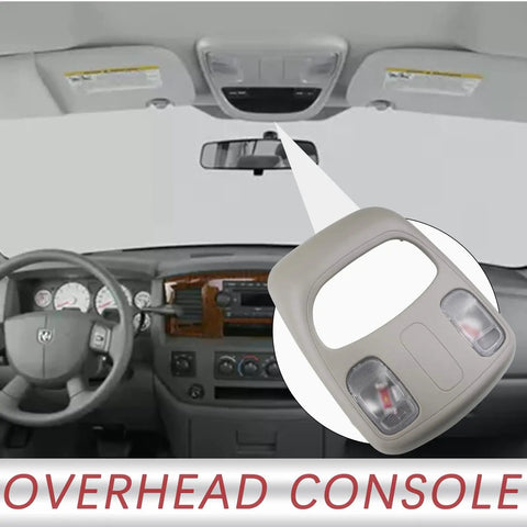 Upgraded Dome Map LED Reading Light For Dodge Ram Overhead Console Replacement shown in truck interior