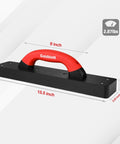 Heavy Duty Hammer-Free Tapping Block For Vinyl Plank Flooring With A 9 Inch Soft Grip Handle, dimensions labeled in inches