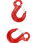 Clevis Slip Hook G80 Eye Hoist Sling Hook For Rigging And Lifting Beefy 1.2 Ton Load Capacity 4500 Lbs Breaking Point Forged Steel Red