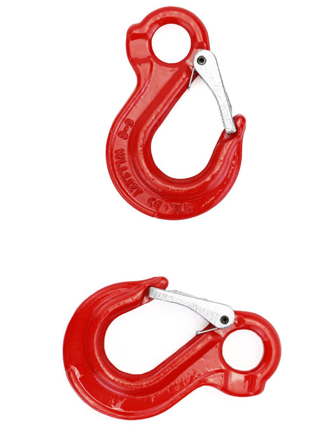 Clevis Slip Hook G80 Eye Hoist Sling Hook For Rigging And Lifting Beefy 1.2 Ton Load Capacity 4500 Lbs Breaking Point Forged Steel Red