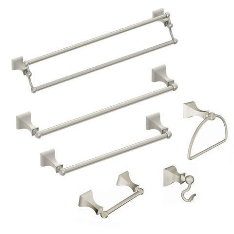 Retreat Brushed Nickel Double Post Pivoting Wall Mounted Toilet Paper Holder With Slick Easy Install Coordinating Bathroom Accessory DN8308BN