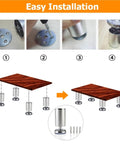 Installation guide for 8 Piece Adjustable Heavy Duty Aluminum Furniture Legs Set For Sofa, Table, And Cabinet Feet Replacement.