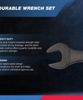 Jumbo Metric Combination Wrench Set, 16 Piece From 6 mm To 32 Mm, Heavy Duty Build with visible wrench and durability text