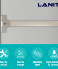 Stainless Steel Emergency Exit Push Bar For Commercial Doors No Nonsense, Panic Exit Device With Alarm on gray door