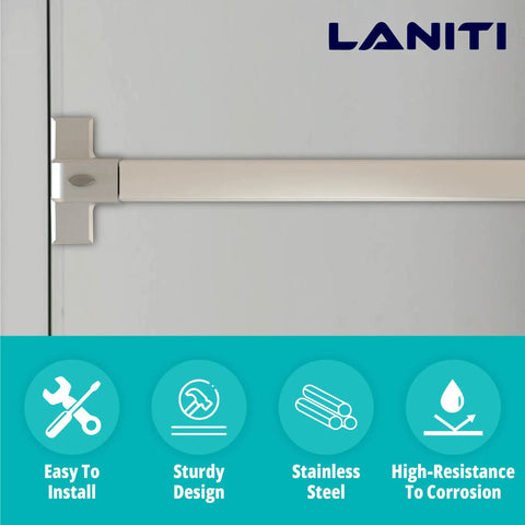 Stainless Steel Emergency Exit Push Bar For Commercial Doors No Nonsense, Panic Exit Device With Alarm on gray door
