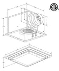 Oil Rubbed Bronze Quiet Ceiling Bath Vent Fan With Energy Star Certification, 110 CFM, 1.1 Sones installation diagram