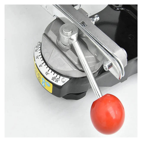 Rock Solid 230W Bench Chainsaw Sharpener With A Lightning Fast 3000Rpm Electric Chain Grinder control lever and angle dial.