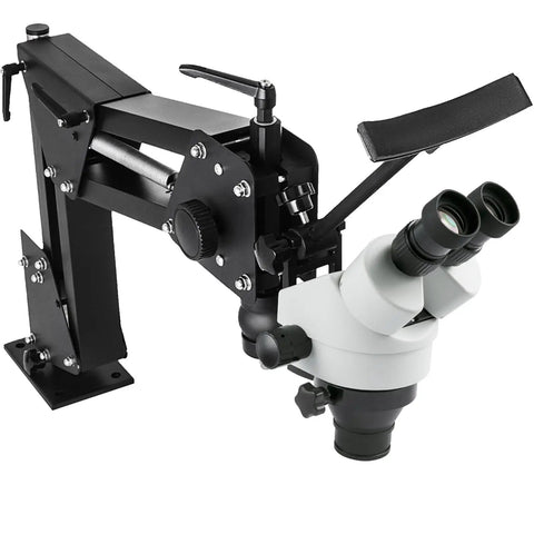 Micro Inlaid Mirror Multi-Directional Microscope With Spring Bracket 7X-4.5X Zoom Go-To Jewelry Inspection Tool For Tiny Parts, front view