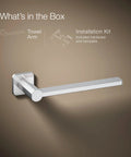 Parallel Towel Arm Bathroom Mount For Easy No Fuss Towel Access Wall Mount Towel Holder for Hand Towels, chrome finish, installation kit