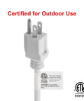 12 Foot Indoor Outdoor Extension Cord With 16 3 SJTW Heavy Duty Water And Weather Resistant Grounded 3 Prong Plug Nickel Coated ETL Certified