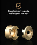 Top Tier Flexible Shaft Coupler 16mm Fits Oldham T8 Z Axis Screw For Hot Bed Reduce Printing Jiggle On 3D Printers And CNC Machines Super Dope Quality Set Includes Five Pieces To Keep Your Build Smooth As Butter And Reliable Every Single Time. gold 16mm Oldham coupler for T8 Z screw, two-piece metal parts