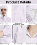Versatile Two Piece Cleanroom Suit With Built Hood And Ultra Breathable Fabric Designed For Zero Sweat On The Shop Floor Featuring secure cuff and mesh designs.