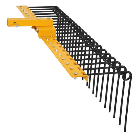 Tow Behind 60 Inch Dethatcher Rake With 21 Steel Tines For Tractors Category 1 Three-Point Hitch Yard Cleanup Attachment