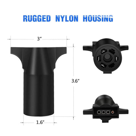 7 Way To 4 Way Flat Trailer Adapter Waterproof Rugged Nylon Housing 7 Pin To 4 Pin Wiring Connector Heavy Duty Built To Last
