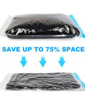 Space Saving Vacuum Bags For Travel 10 Pack No Pump Needed Compression Storage Bags showing compression effect
