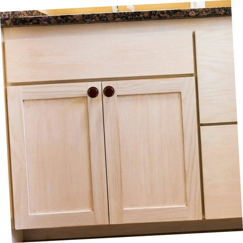 Cabinet with Eight Pack Round Wood Door Knobs For Drawers Wardrobes Cabinets And Closets Easy Install Smooth Finish.