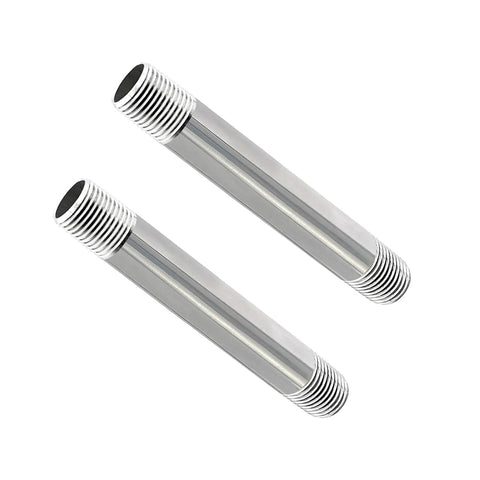 Beefy One Half Inch Stainless Steel Pipe Nipple, Six Inches Long, NPT Standard Fits Standard One Half Inch Threads And Fittings